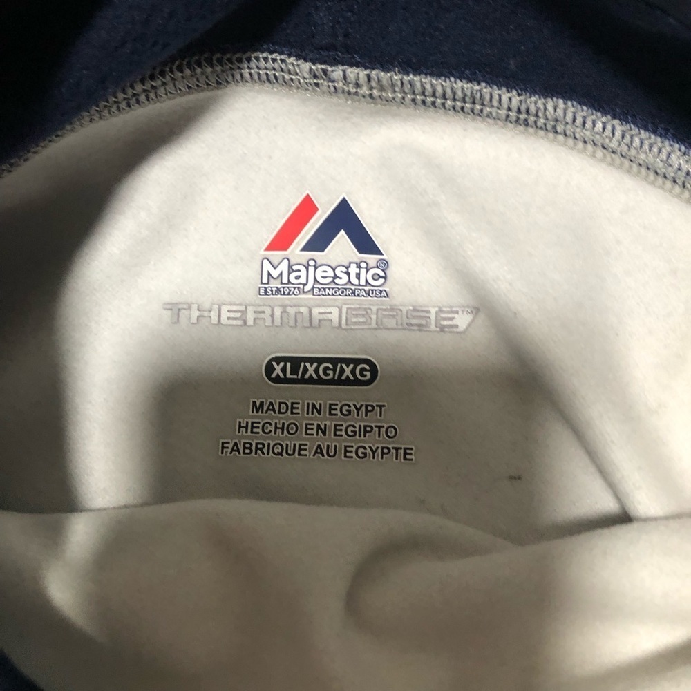 Majestic Therma Base New England Patriots Navy Blue Pullover Size XL - Picture 4 of 8